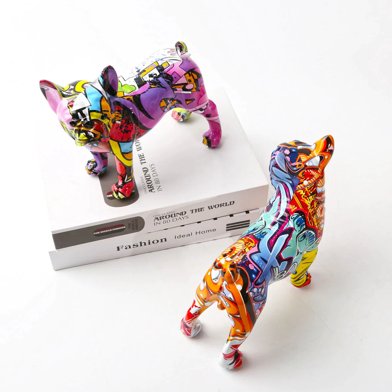 French Bulldog Graffiti Painted Statue