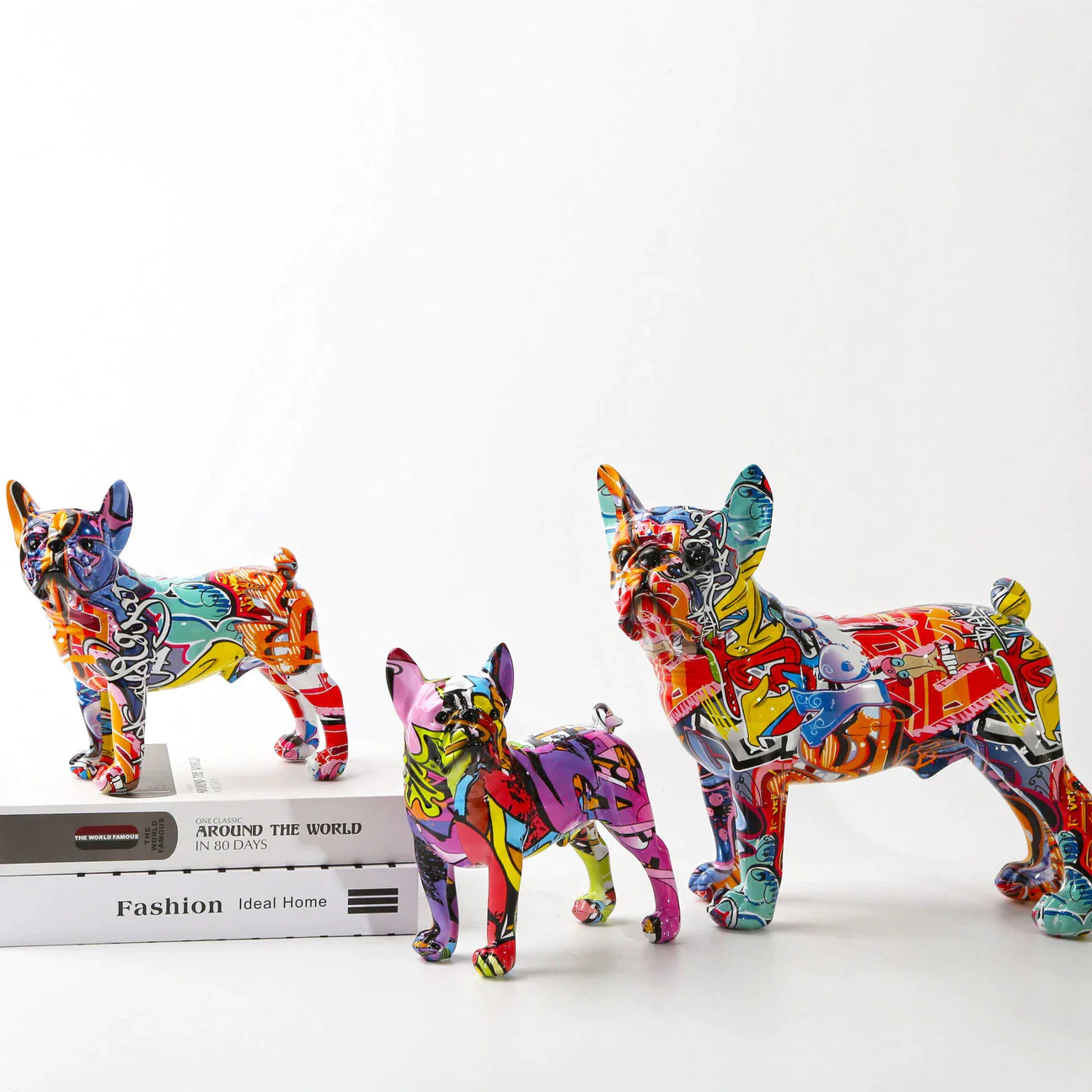 French Bulldog Graffiti Painted Statue