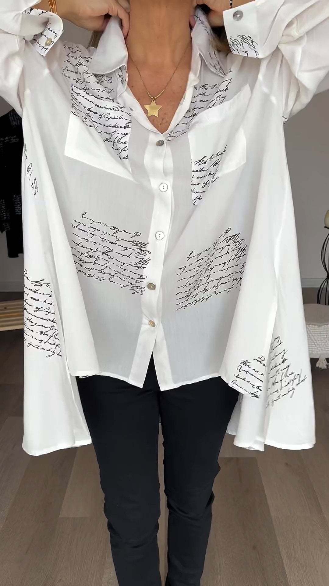 2024 new model Letter Print Fashion Lapel Shirt (Buy 2 Free Shipping)