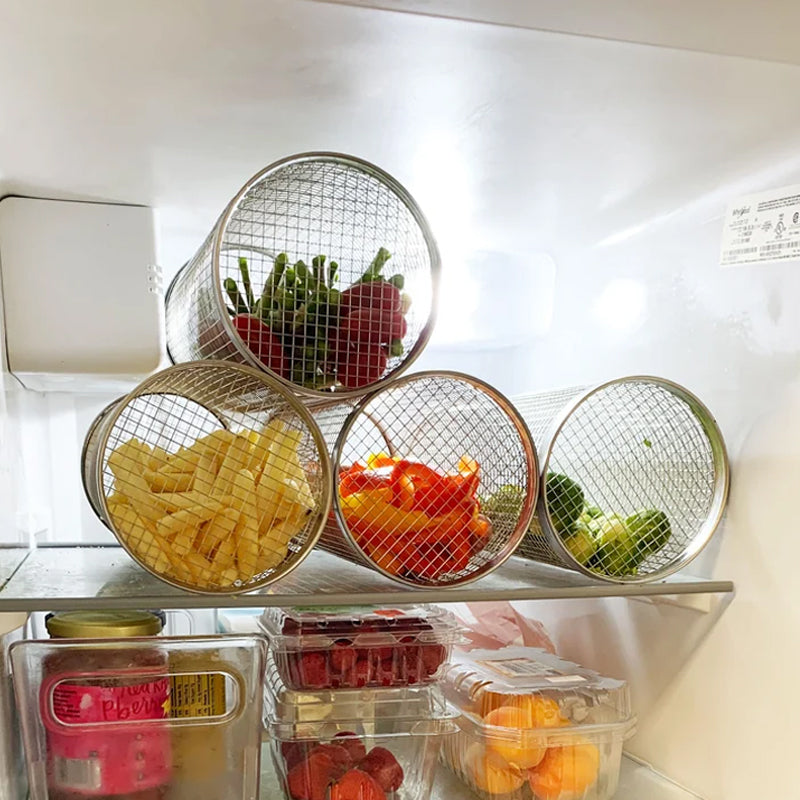 Cylindrical barbecue basket