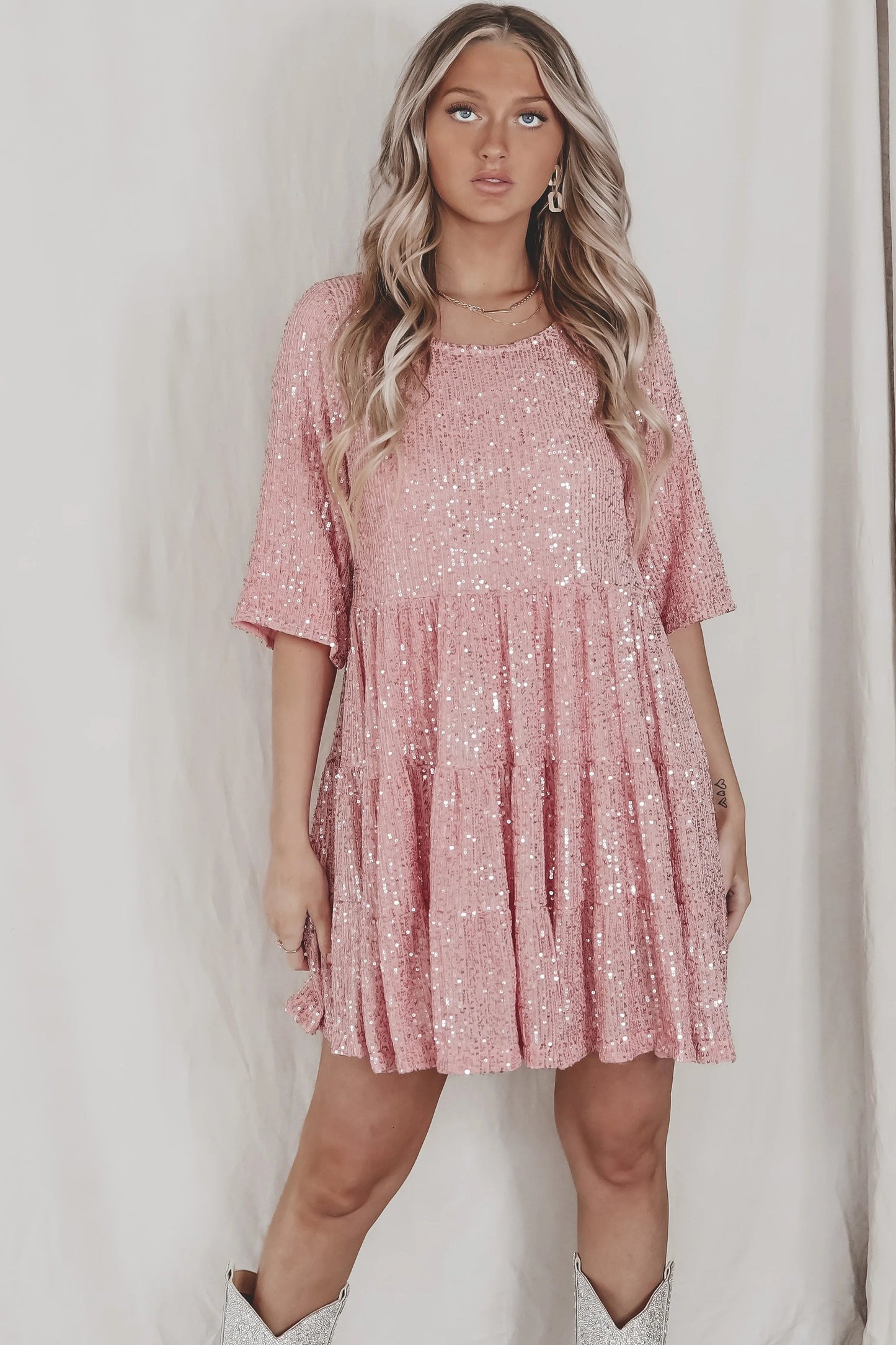 🎁✨Sequin Baby Doll Dress