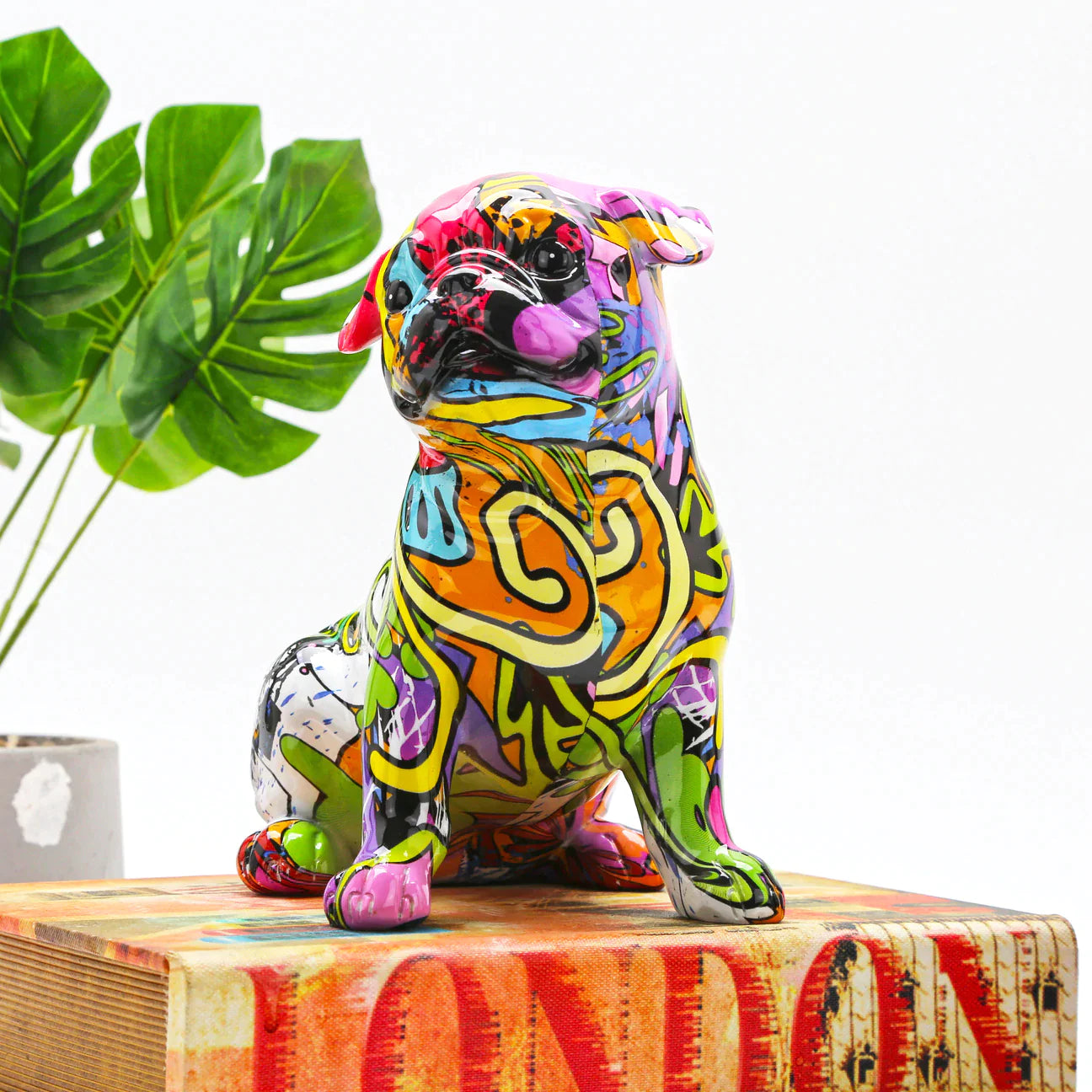 Pug Nordic Painted Statue