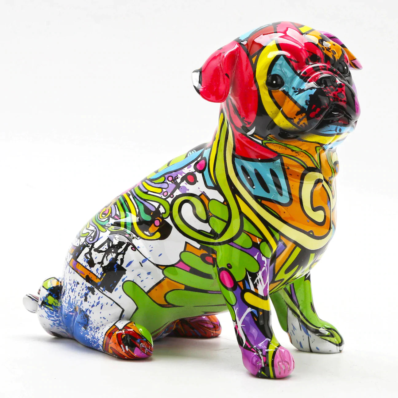 Pug Nordic Painted Statue