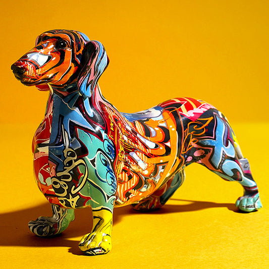 Dachshund Nordic Painted Statue