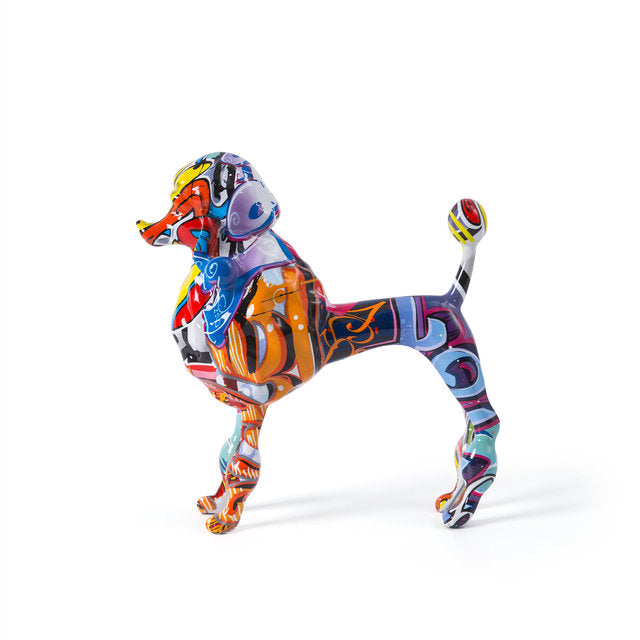 Poodle Nordic Painted Statue