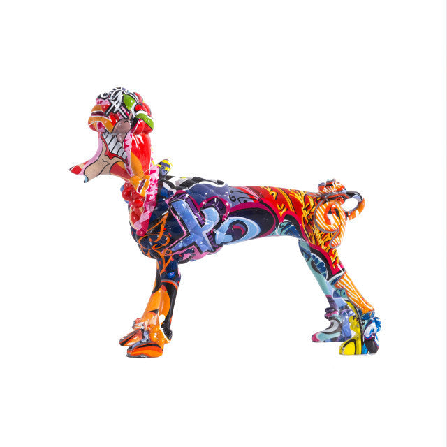 Poodle Nordic Painted Statue