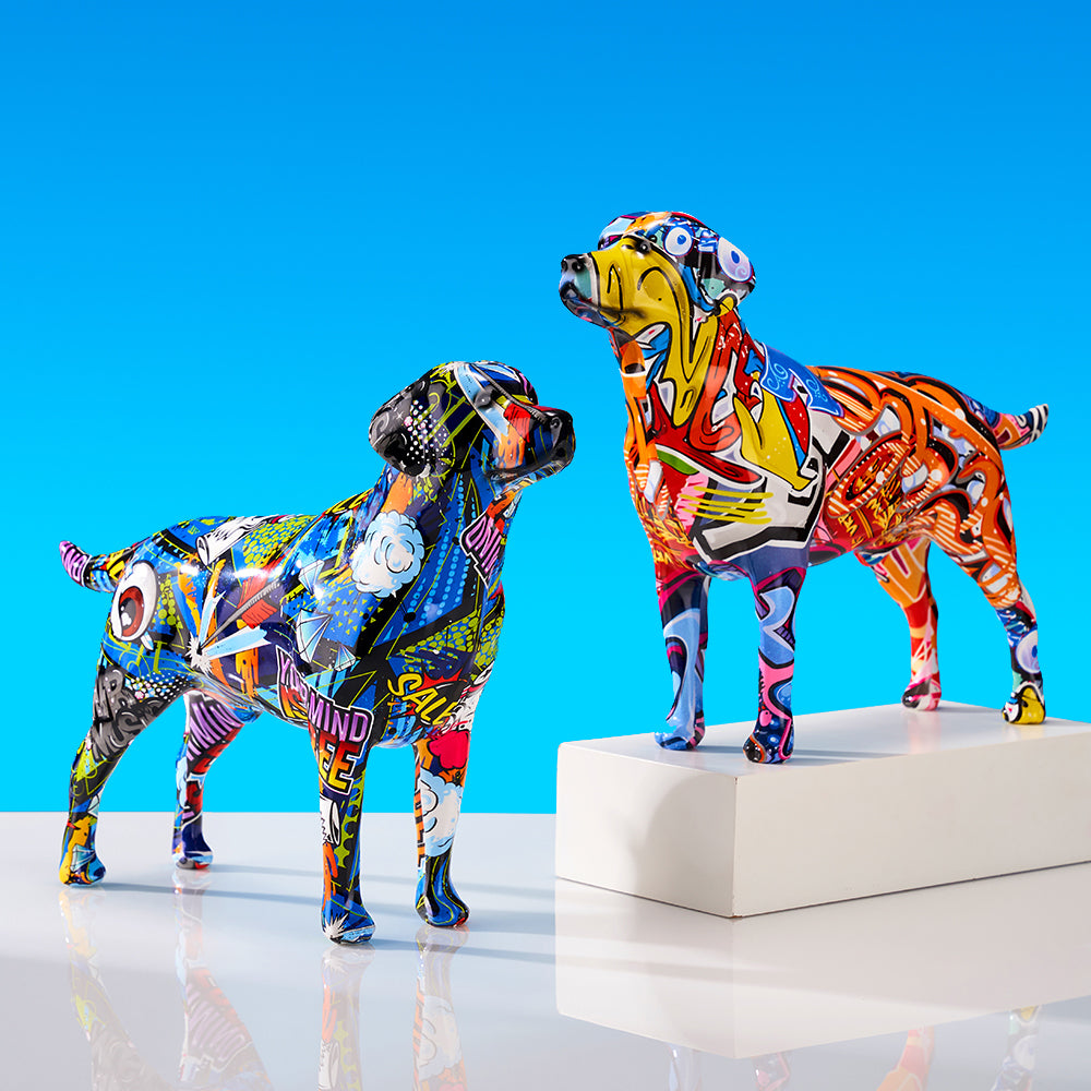 Labrador Retriever Graffiti Painted Statue