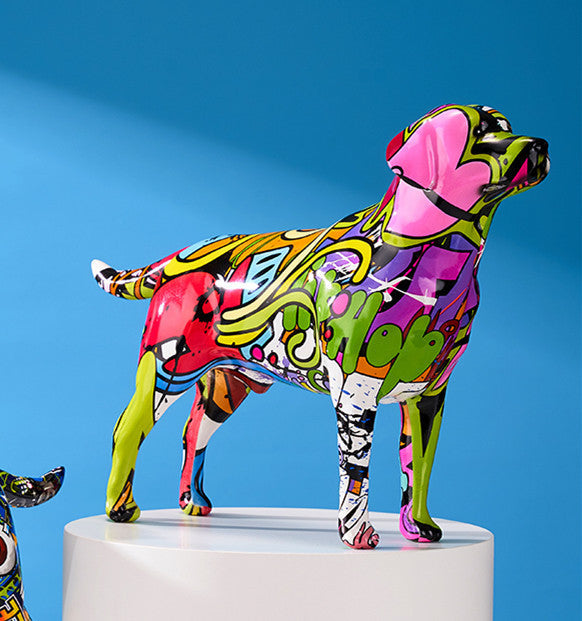 Labrador Retriever Graffiti Painted Statue