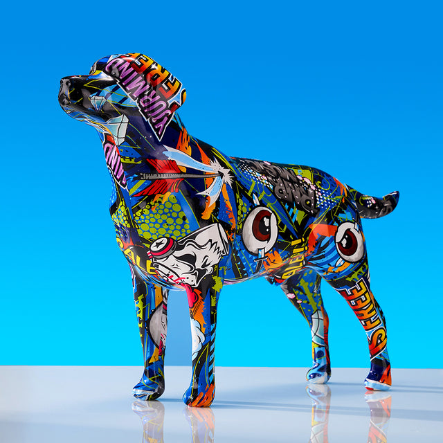 Labrador Retriever Graffiti Painted Statue