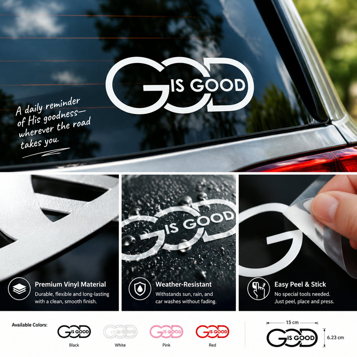 🙏 “God Is Good” Christian Decal Sticker | 4 Color Options