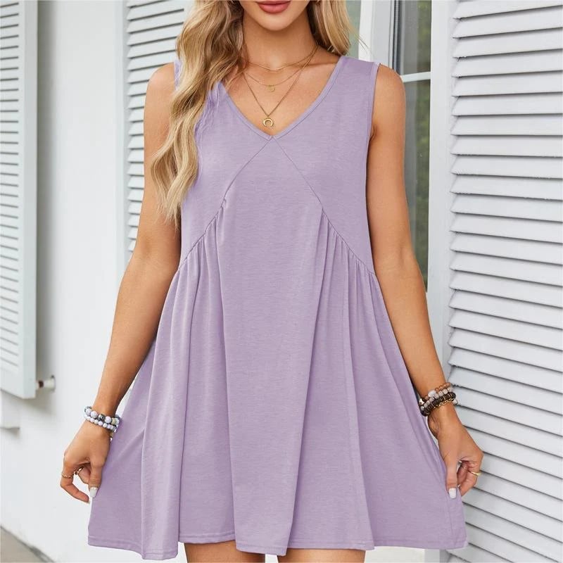💃 Women's Summer Sleeveless V-Neck Mini Dress - Buy 2, Get Free Shipping!