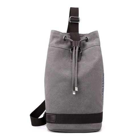 Grey Drawstring Bucket Rucksack