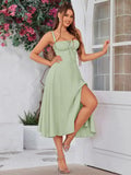 💐Ruched Bust Split Thigh Cami Dress