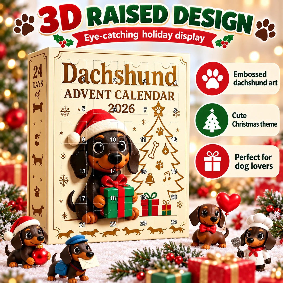 🎉🐶🎄 Dachshund Advent Calendar — Unbox a Cute Pup Surprise Every Day Till Christmas!
