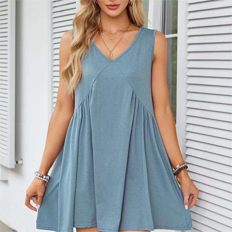 💃 Women's Summer Sleeveless V-Neck Mini Dress - Buy 2, Get Free Shipping!
