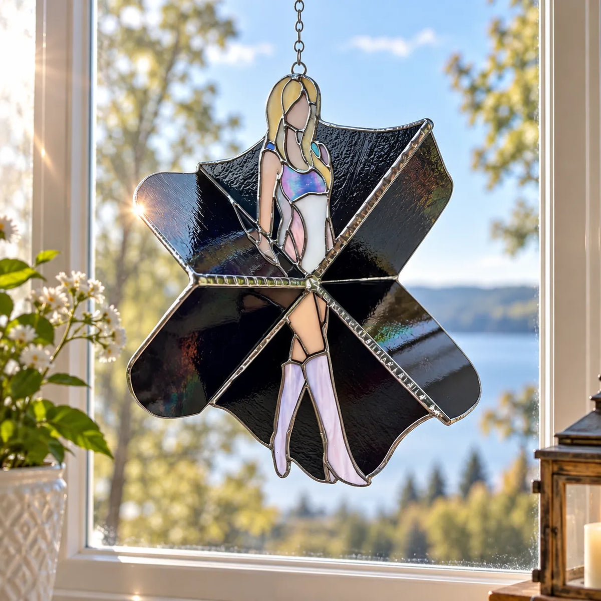 💜🎶 Inspired Handmade Stained Glass Spinner | Eras-Inspired Window Hanging