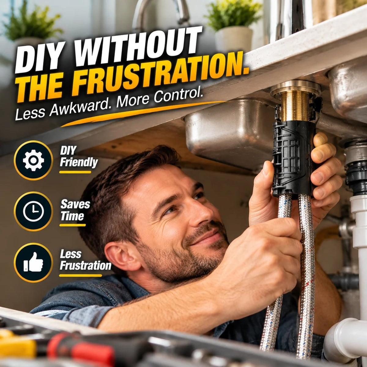 Under-Sink Faucet Installation Tool – Easy Tight-Space Fastening Wrench