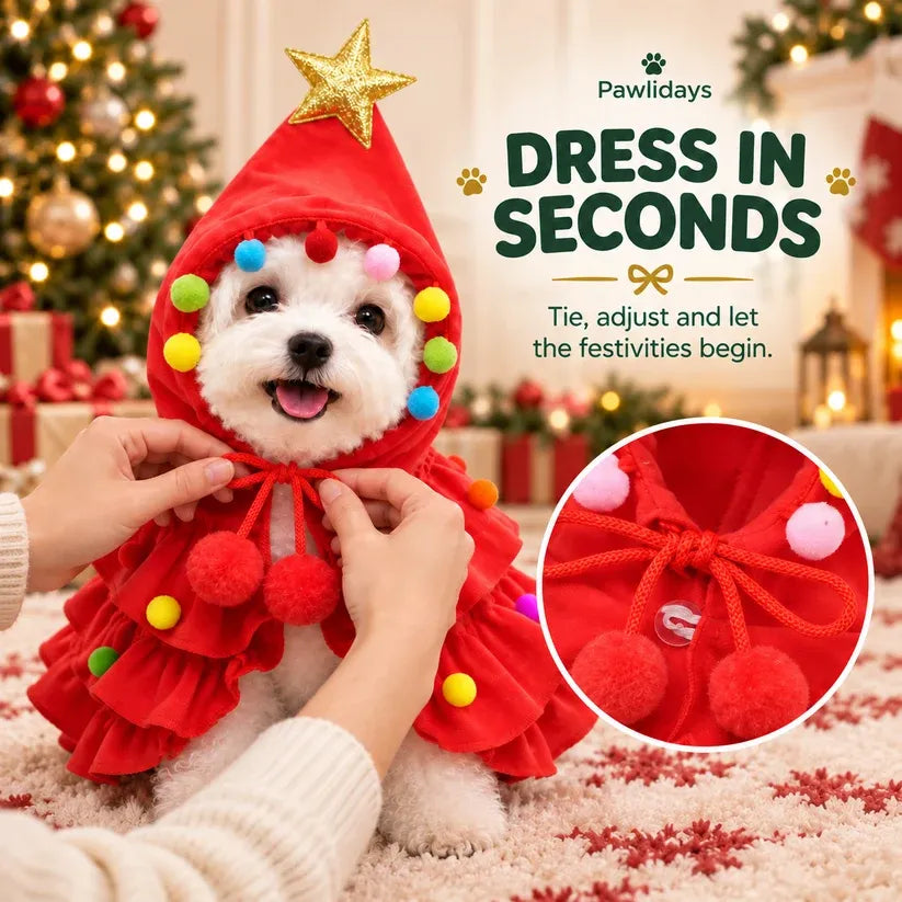 🎄Walking Christmas Tree Pet Costume ⭐ – Cozy Holiday Dress-Up Outfit for Dogs & Cats🐶🐱❤️