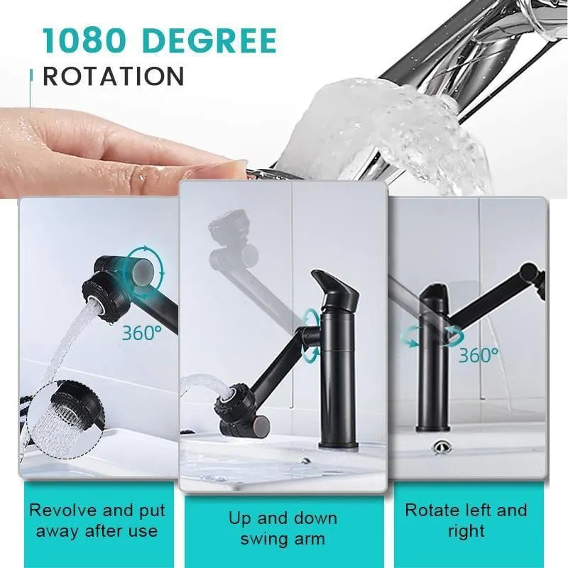 Single Hole Hot And Cold Water Faucet Universal Swivel Basin Faucet(Free 60cm Water Pipe)