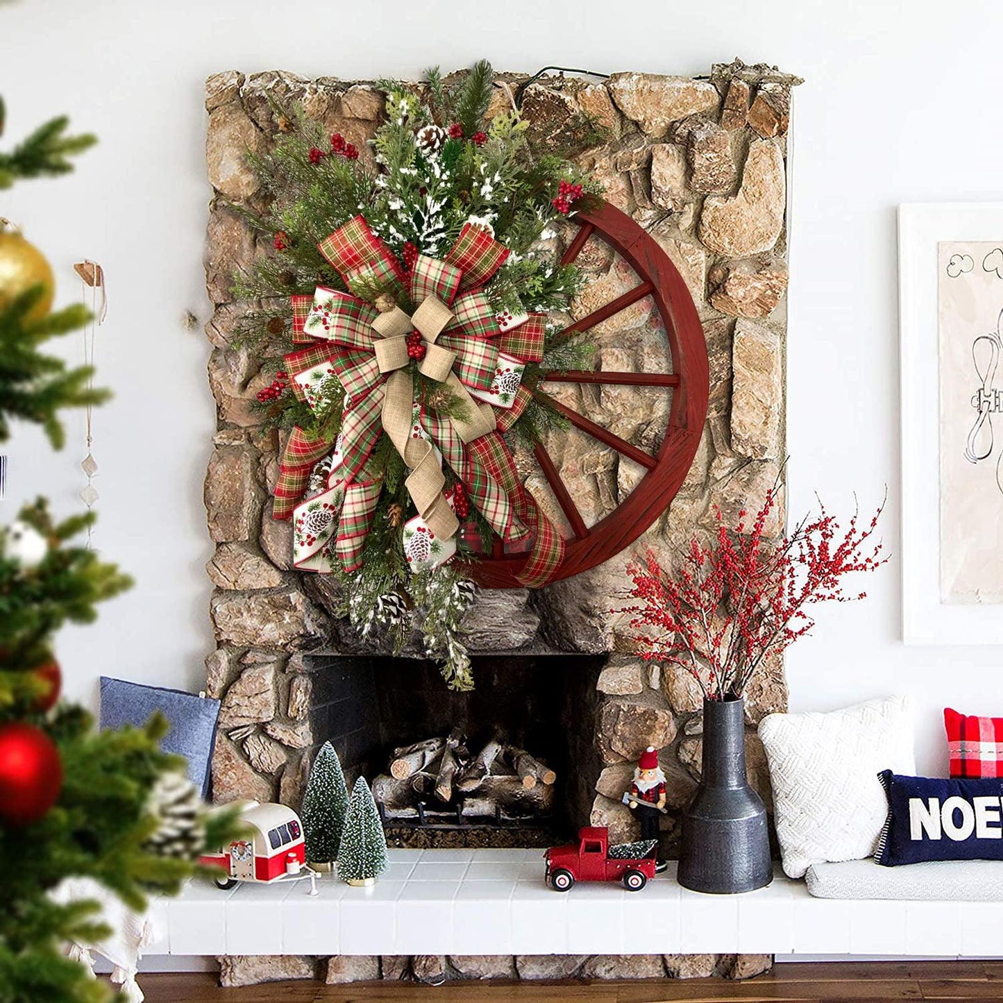 🎄Winter wreath - court wagon wheel