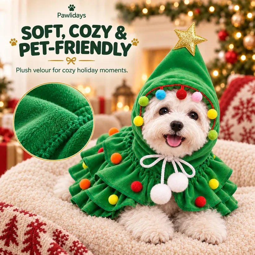 🎄Walking Christmas Tree Pet Costume ⭐ – Cozy Holiday Dress-Up Outfit for Dogs & Cats🐶🐱❤️