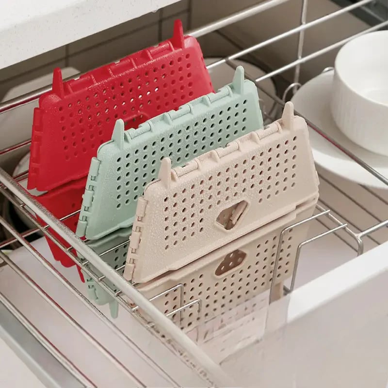 Foldable Multi-Functional Draining Storage Basket – Space-Saving, Heat-Resistant, Dual-Size