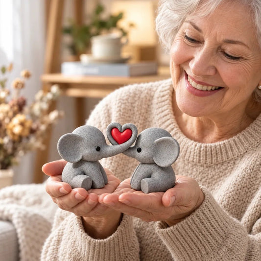 🐘 Elephant Couple Heart Decor – A Sweet Symbol of Love & Togetherness