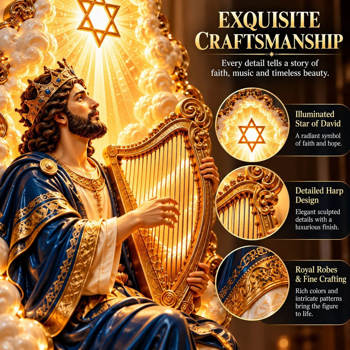 ✡️ Jewish Heritage Illuminated Wall Art | 3 Biblical-Inspired Designs