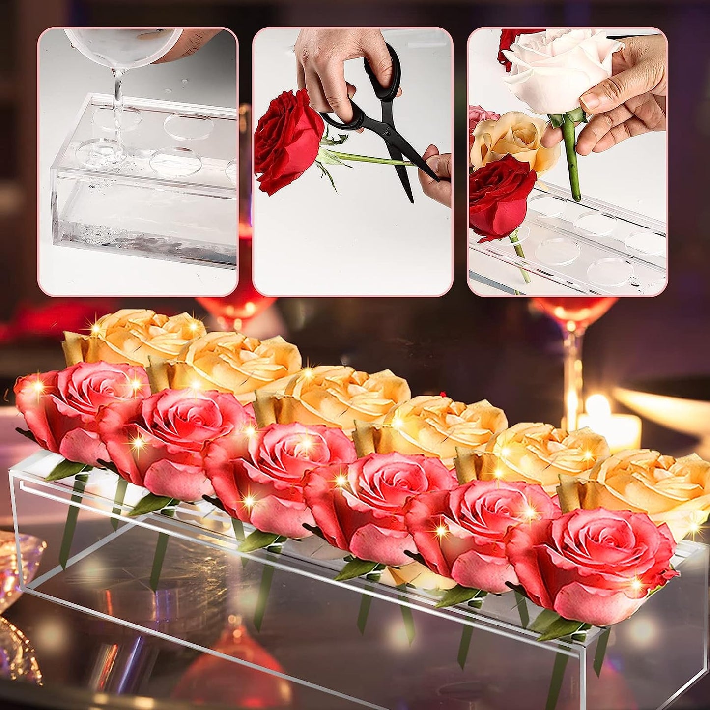 🔥Rectangular Acrylic Flower Box/Flower Vase