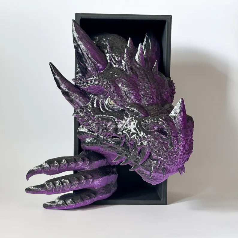 3D Dragon Emerging Book Nook Dragon Tail Bookshelf Decor Fantasy Lovers
