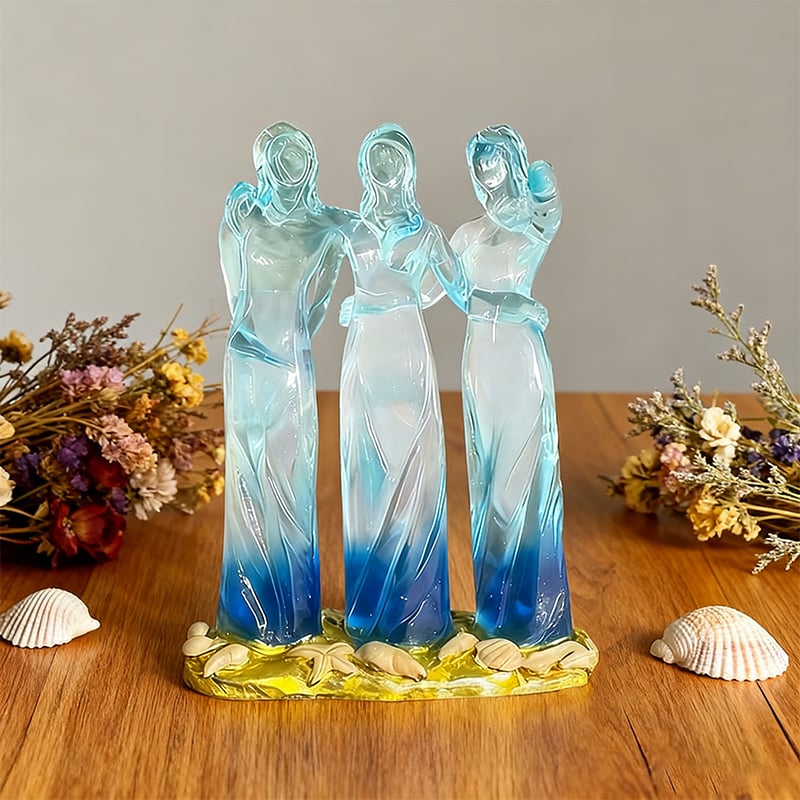 👩🏻‍🤝‍👩🏻Sisters by My Side, Celebrates Friendships Three Sisters Sculpture🎁Thanksgiving Day, Christmas, birthday gifts