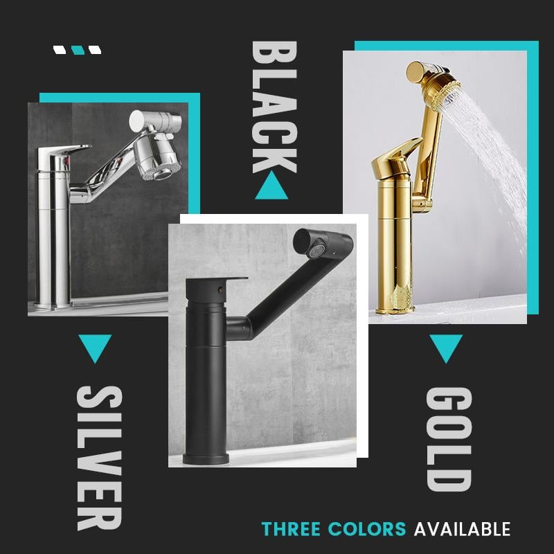 Single Hole Hot And Cold Water Faucet Universal Swivel Basin Faucet(Free 60cm Water Pipe)