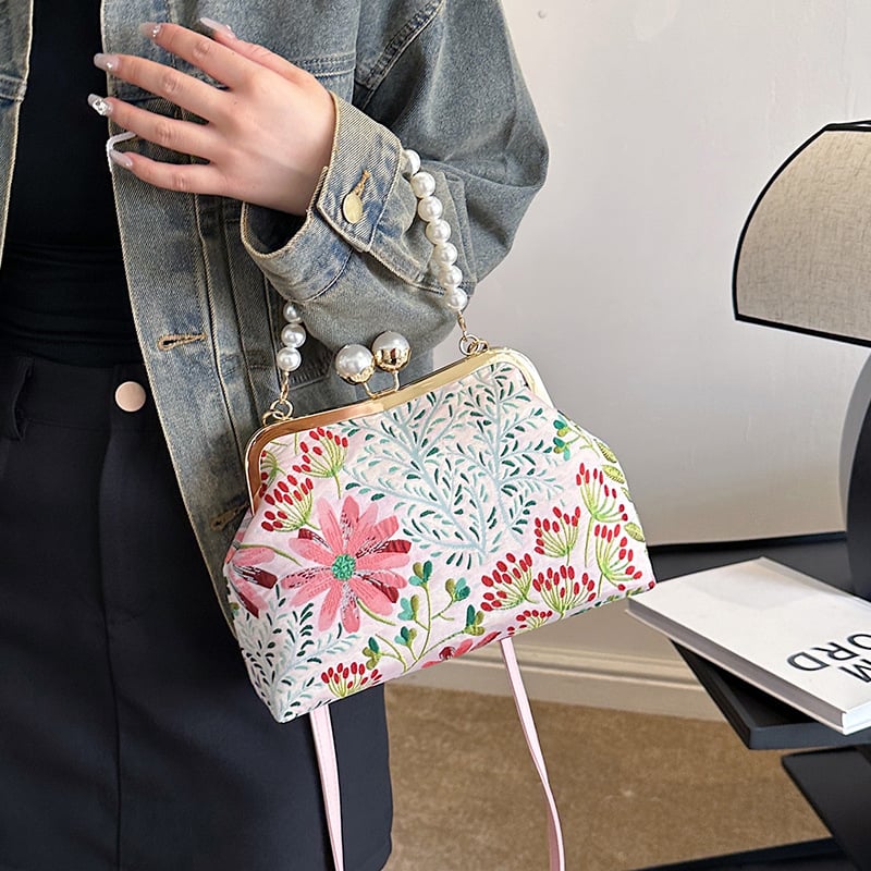 🎁Perfect Gift - Women Vintage Flower Embroidery Handbag