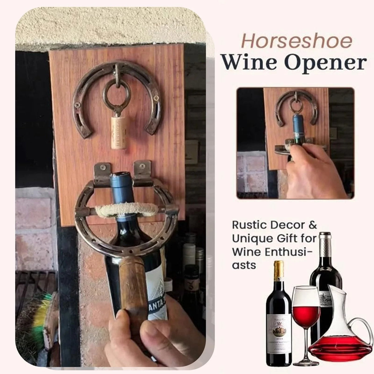 Wall Mounted Horseshoe Bottle Opener