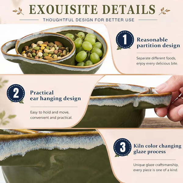 🥣 2-in-1 Divided Ceramic Bowl | Keep Cereal Crunchy From First Spoonful To Last