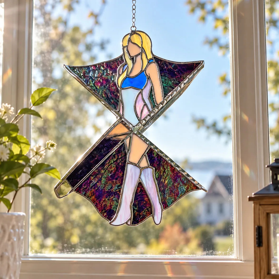 💜🎶 Inspired Handmade Stained Glass Spinner | Eras-Inspired Window Hanging