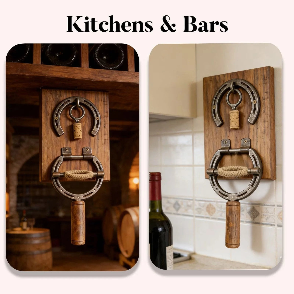 Wall Mounted Horseshoe Bottle Opener
