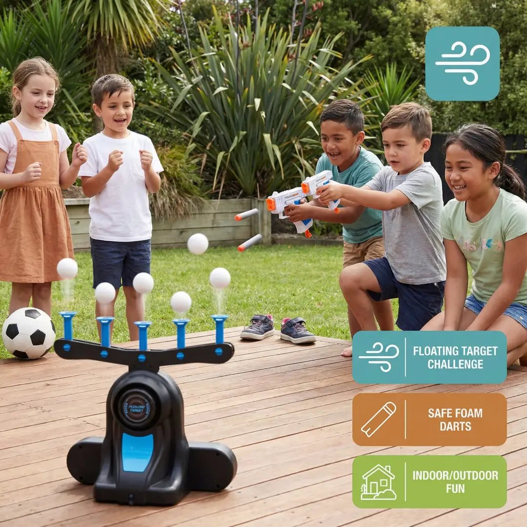 🎯 Hover Shot Floating Ball Target Game | 1 or 2 Foam Blasters