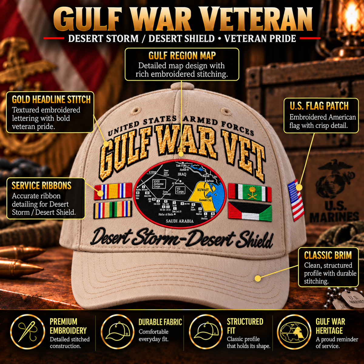 🏆Last Day Promo: 45% OFF! 🏜️Gulf War Veteran Tribute Cap