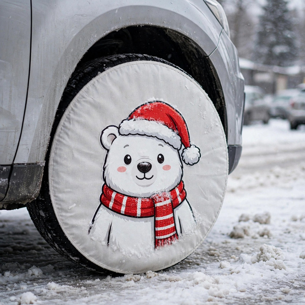 🔥HOT SALE🔥Christmas Car Wheel Covers – Festive Character Hubcap Covers, Set of 4