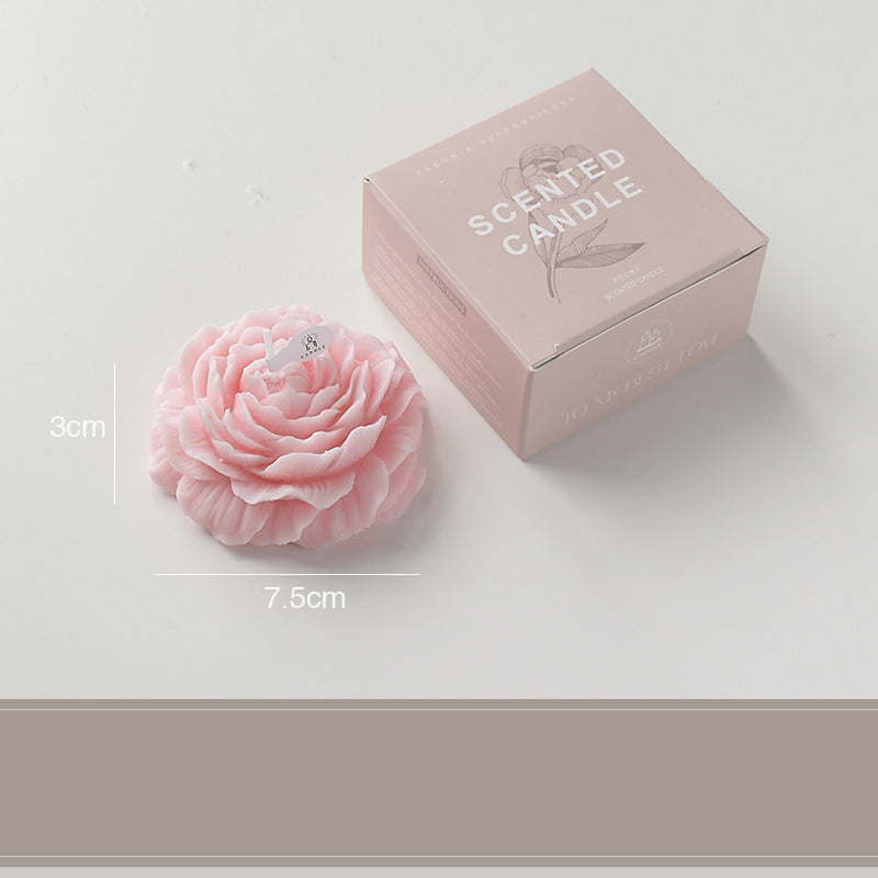 Souvenir candles, peony flower shaped gift ornaments, Valentine's Day, birthday flower scented candles
