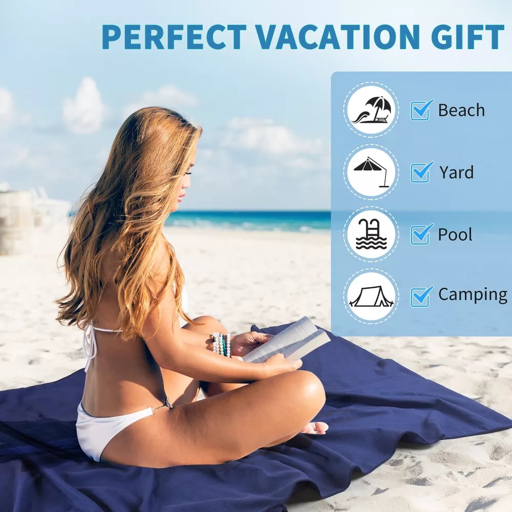 🎉Summer Hot Sale🎁Sun Lounger Towel in Bag with Pockets Storage