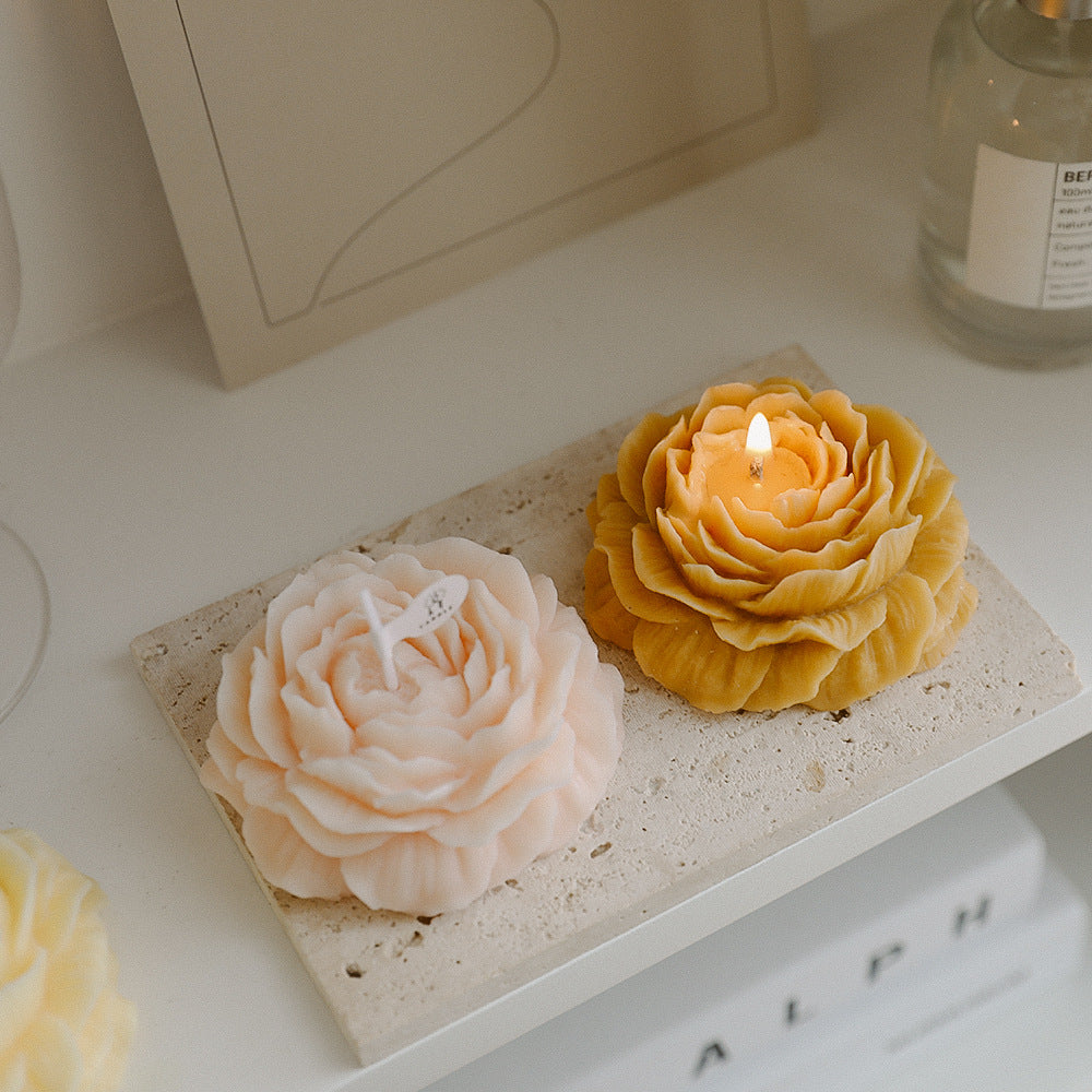 Souvenir candles, peony flower shaped gift ornaments, Valentine's Day, birthday flower scented candles