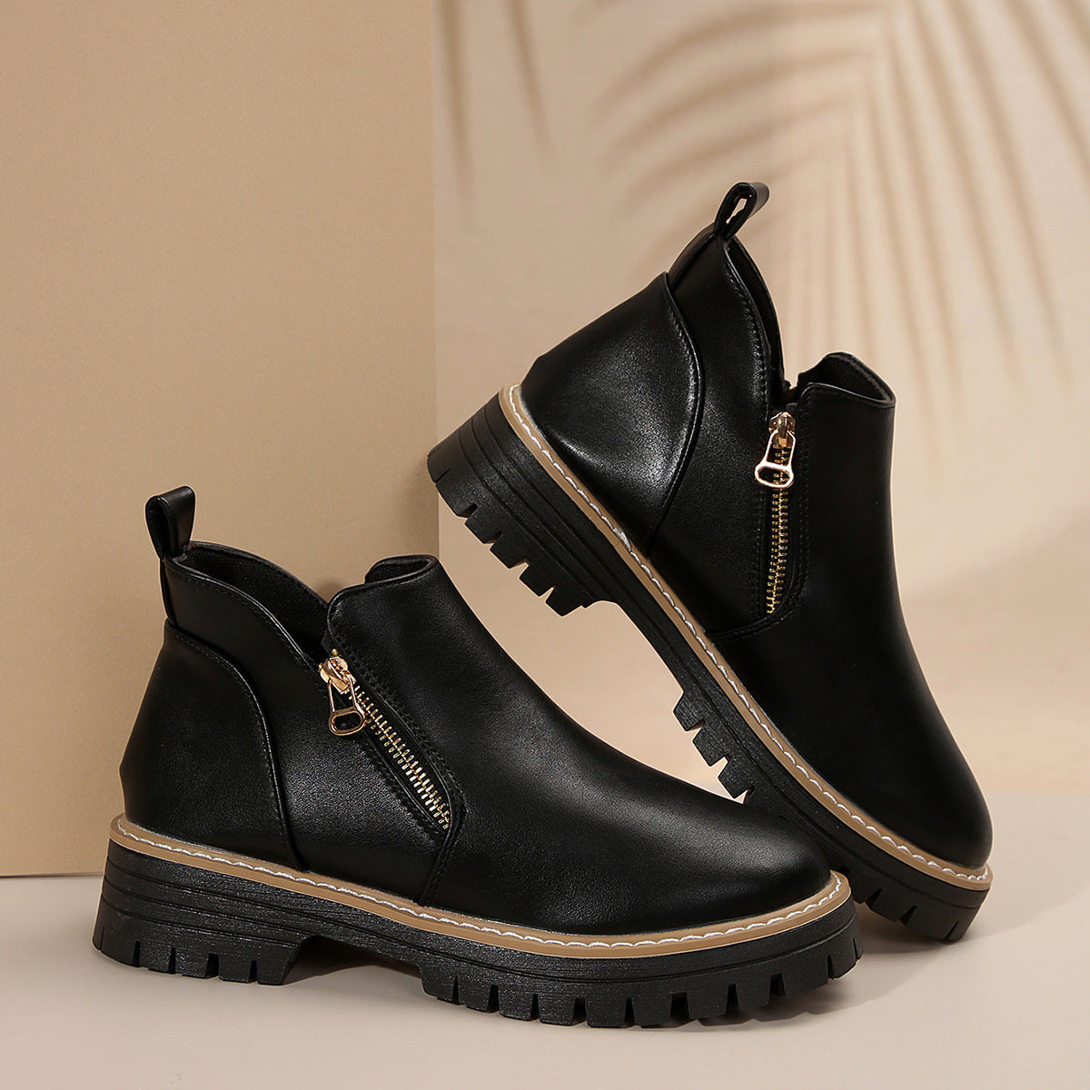 Women's Fashion Solid Color Ankle Boots