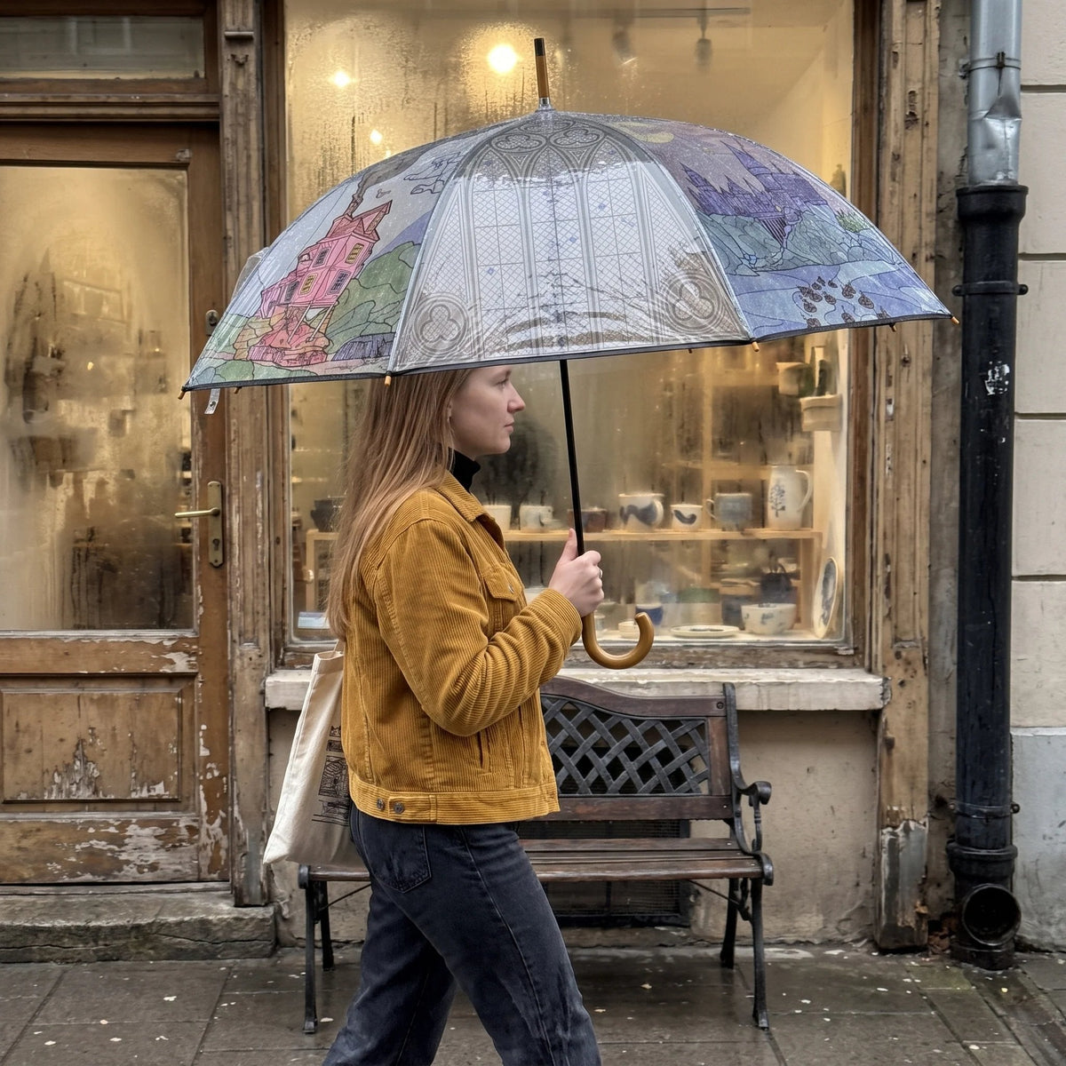 Wizard-Inspired Stained Glass Canopy Umbrella