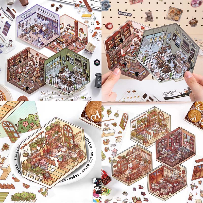 ✨DIY 3D House Stickers 🎁Give away free A pair of tweezers