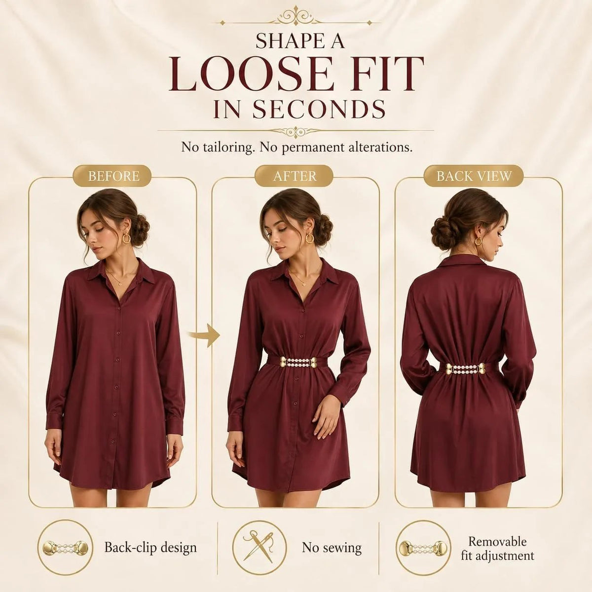 📿Multi-use Waist Cinch Clip | Cardigan & Shawl Clothing Fastener💎