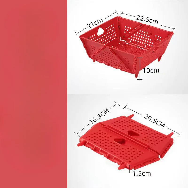 Foldable Multi-Functional Draining Storage Basket – Space-Saving, Heat-Resistant, Dual-Size