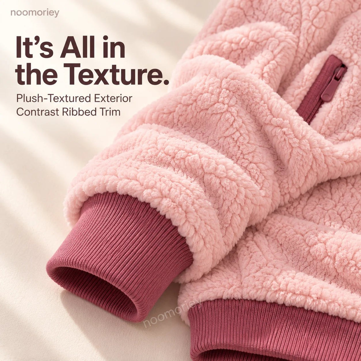 ⏰ LAST DAY 49% OFF - Mom & Baby Plush Hoodie – Cozy Pullover with Front Zip Panel