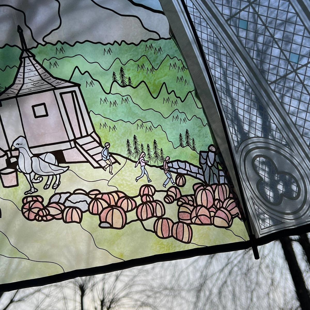Wizard-Inspired Stained Glass Canopy Umbrella
